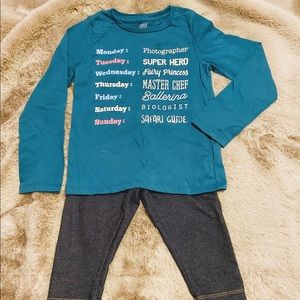 Girl’s Outfit: Top and Capri Denim Leggings